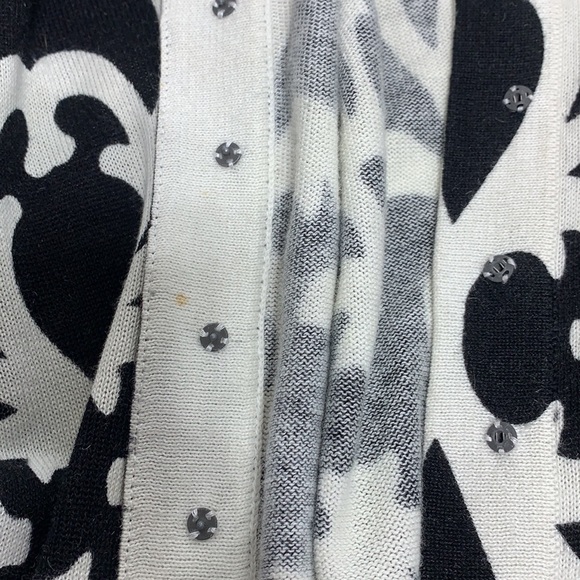 WOMEN’S I.N. Studio Black & Off white pattern Snap Down Cardigan Size L - Picture 5 of 8